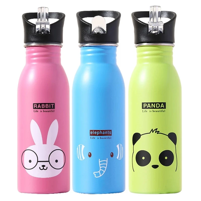Sports Equipment 4 Year Old - 500ML 스테인리스 스틸 물병 빨대 포함