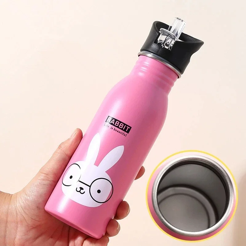500ML 스테인리스 스틸 물병 빨대 포함 귀여운 물병 - Sports Equipment 4 Year Old 리뷰 및 가격